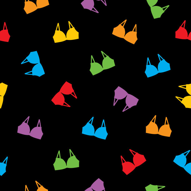 彩色无缝图案胸罩图片下载