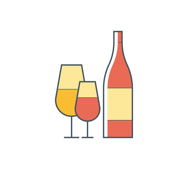 酒瓶和酒杯的概念设计图片下载