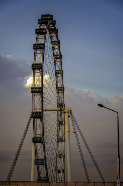 新加坡海湾花园中的摩天轮。图片下载