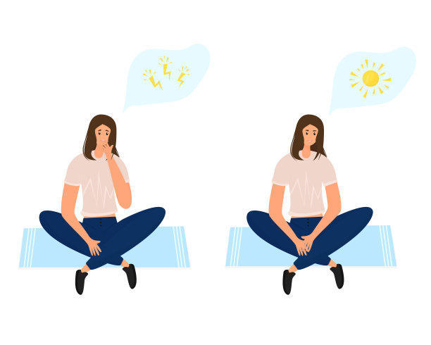 女人的情绪多变。一个坏的一天和一个好的一天的概念图片下载