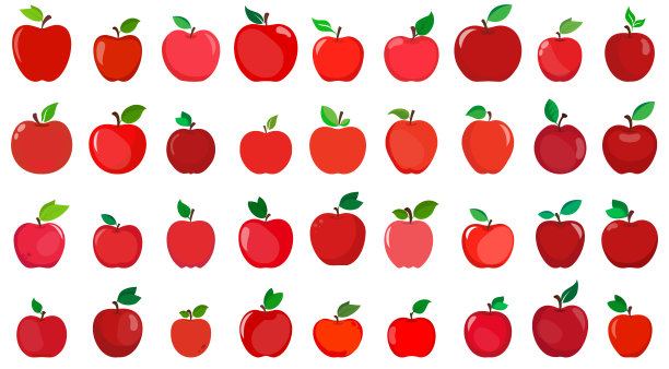 苹果矢量扁平插画图片下载