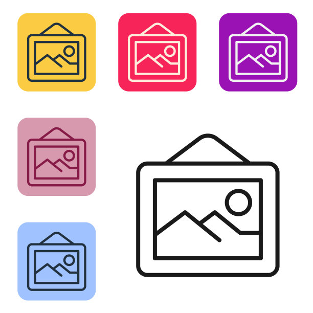 黑线图片景观图标隔离上图片下载