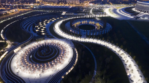 体育场的鸟瞰图。俄罗斯克拉斯诺达尔图片下载