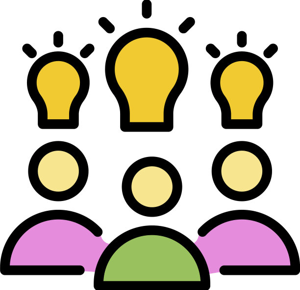 团队创意作品图标颜色大纲图片下载