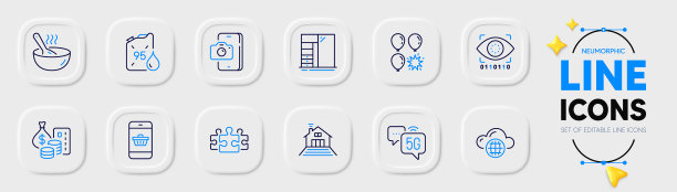 露台橱柜和智能手机购买线图标图片下载