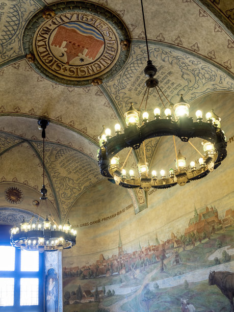 城市标志，打字稿和墙上的绘画图片下载