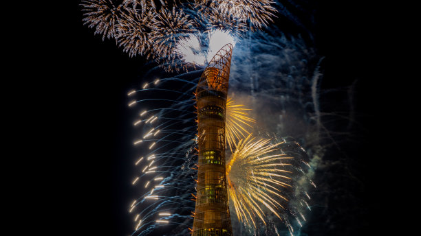 国庆日期间阿斯拜尔公园的焰火表演图片下载