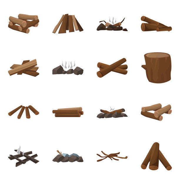 木材和自然标志集图片下载