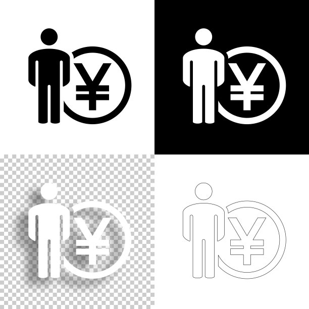 有颜符号的人。图标设计。空白，白色和黑色背景-线图标图片下载