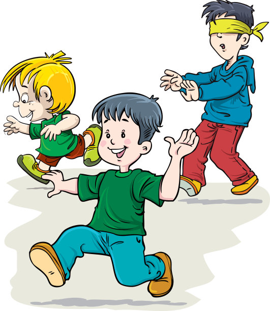 玩躲避球的卡通男孩。矢量剪辑在白色背景上的艺术插图图片下载