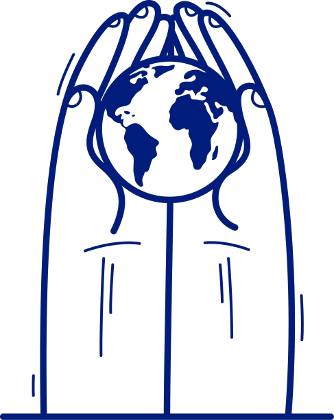 两只手的地球图标保护和显示图片下载
