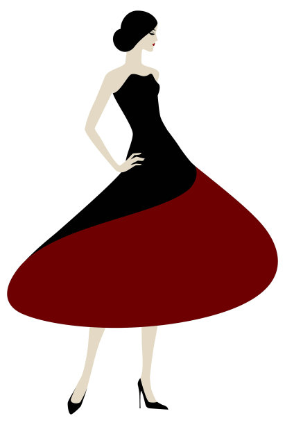 穿着鸡尾酒会礼服的时装模特图片下载