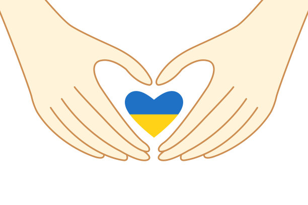 人民手中的乌克兰国旗图片下载