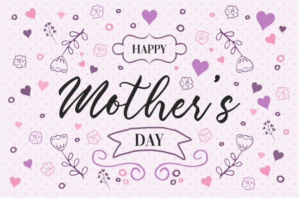 母亲节快乐春天花涂鸦报价卡片图片下载