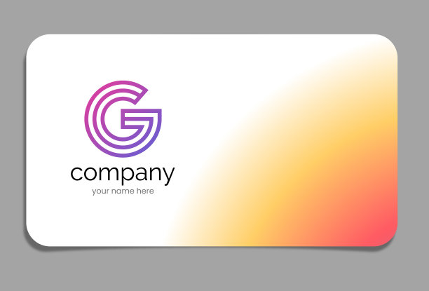 G字母标志品牌在名片上图片下载
