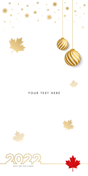 2022年的新年信件。节日贺卡。加拿大的概念。抽象数字矢量插图。节日设计适用于贺卡、请柬、日历等实物插图图片下载