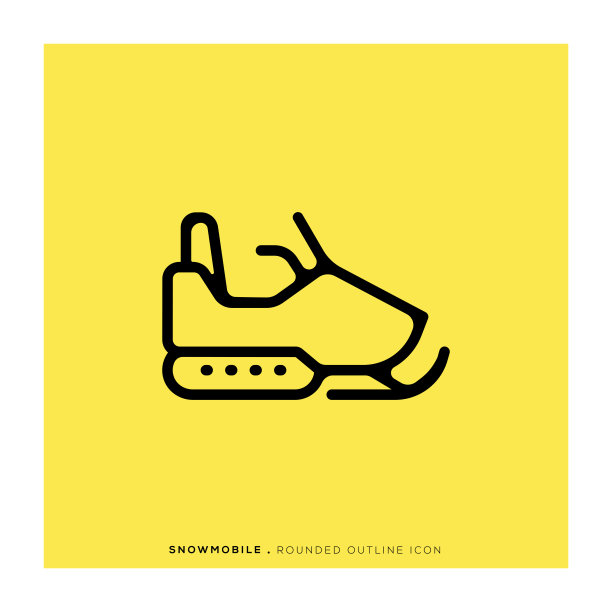 雪地摩托圆形线图标图片下载