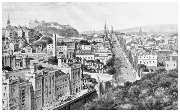 苏格兰爱丁堡的古董旅行照片图片下载