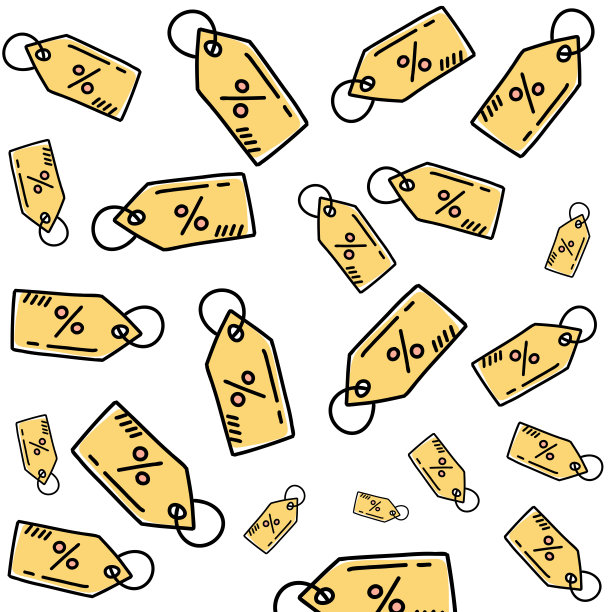 扁平价格标签图标无缝模式图片下载