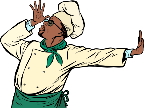 非洲厨师厨师手势羞耻否认不图片下载