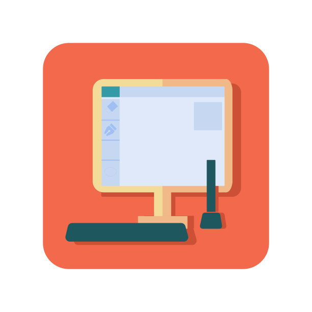 抽象按钮图标个人电脑上的白色背景-矢量图片下载