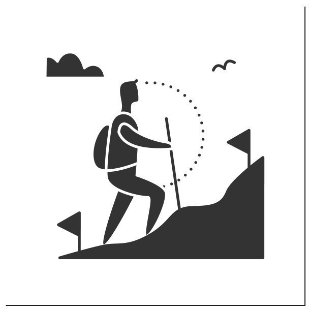 徒步旅行字形图标图片下载