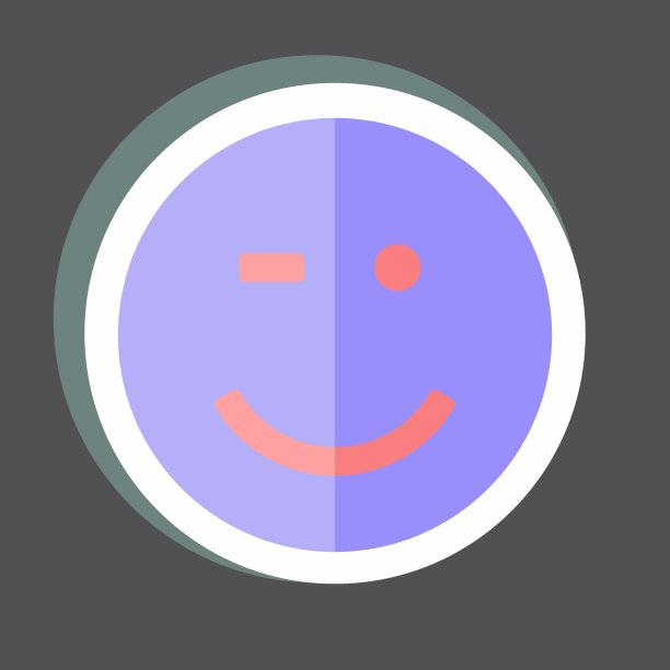 眨眼表情贴纸，适用于表情符号，简约设计可编辑，设计模板矢量图，简约符号插画图片下载