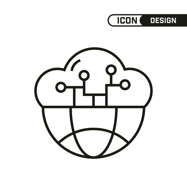 云计算行图标。单一的图标设计。多用途和编辑细线设计。图片下载