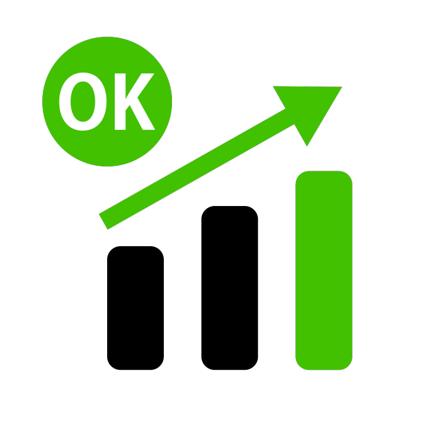 OK符号和上升的条形图图片下载