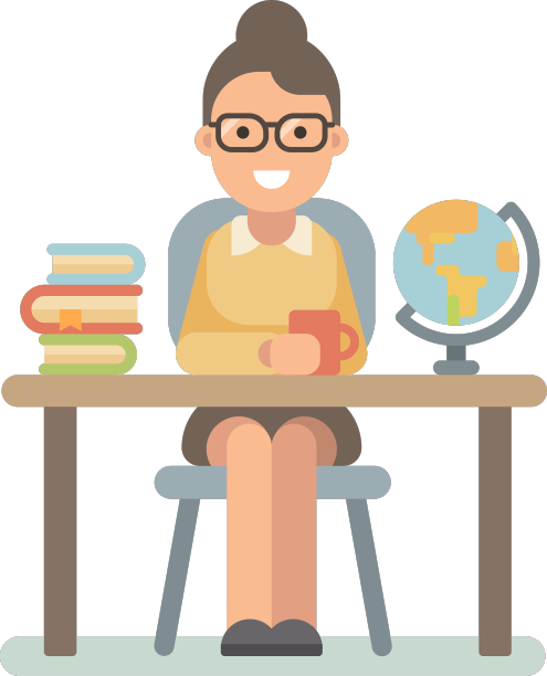 年轻的老师坐在课桌前一堆图片下载