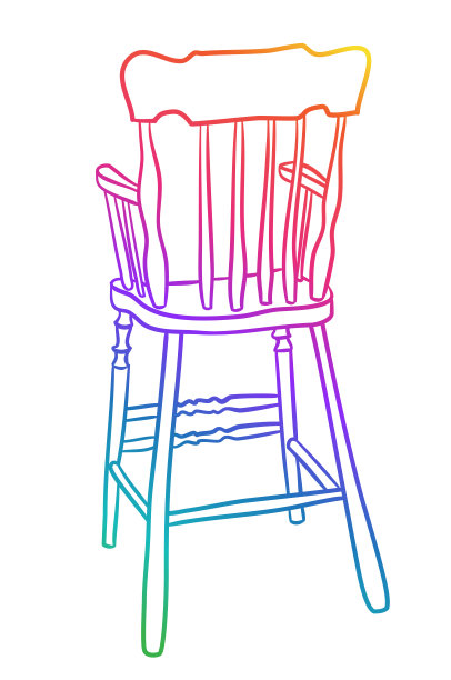 古董高脚椅子彩虹图片下载