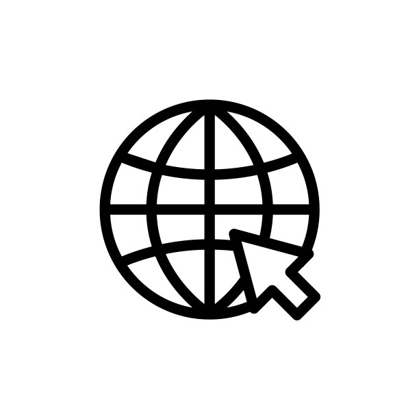 扁平风格地球网络图标符号标志图片下载