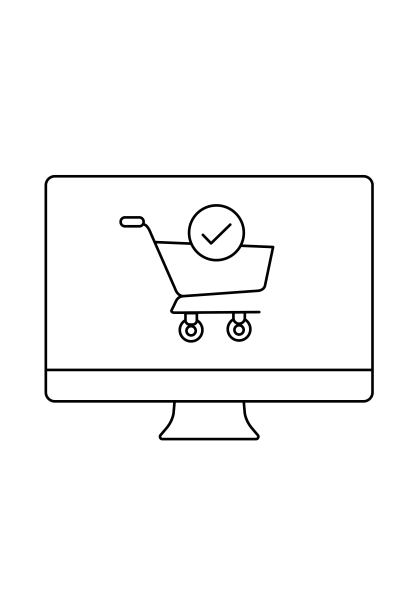 购物车桌面图标矢量插图单色。图片下载