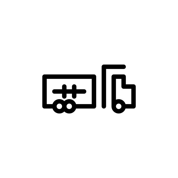 扁平线条卡车图标符号logo模板图片下载
