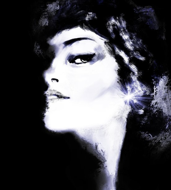 一位富有艺术气质的年轻女子的肖像图片下载