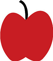 白色背景下的红苹果图片下载