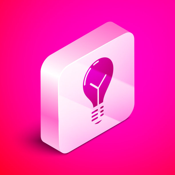 具有概念概念图标的等距灯泡图片下载