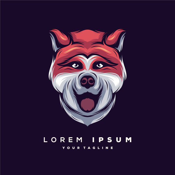 可怕的狼狗标志设计图片下载