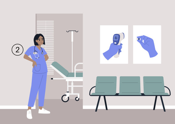 治疗师柜等候区，座位及墙上贴海报，保健理念，年度体检图片下载