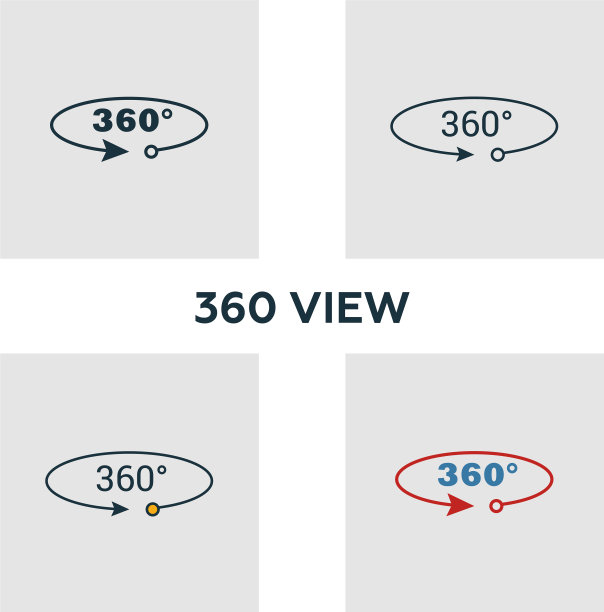 不同元素的360度视图图标集图片下载