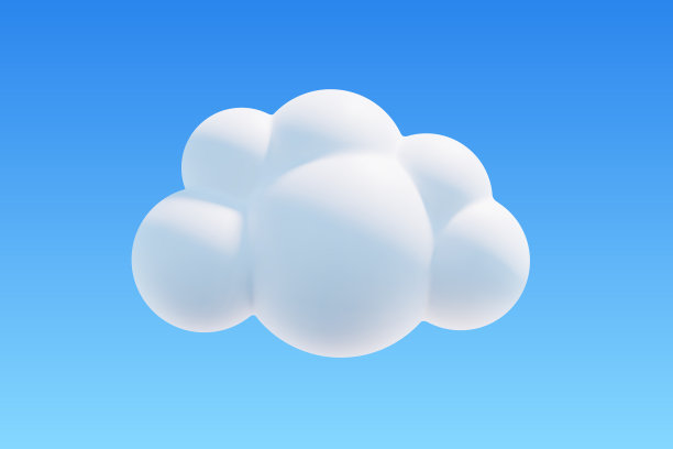 矢量三维云在蓝天背景。图片下载