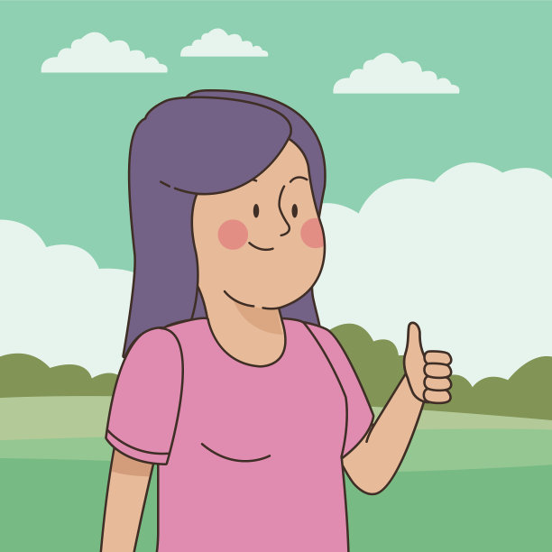 少女笑脸卡通图片下载