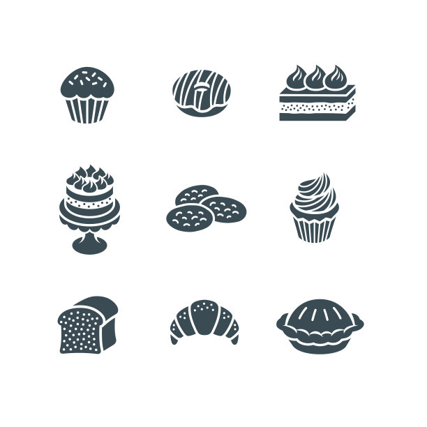 甜点甜点简单的单色轮廓图标图片下载