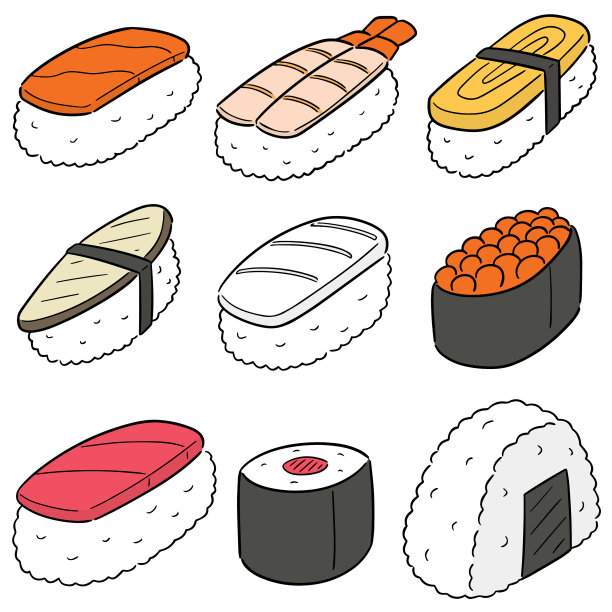 寿司饭配生鱼片图片下载