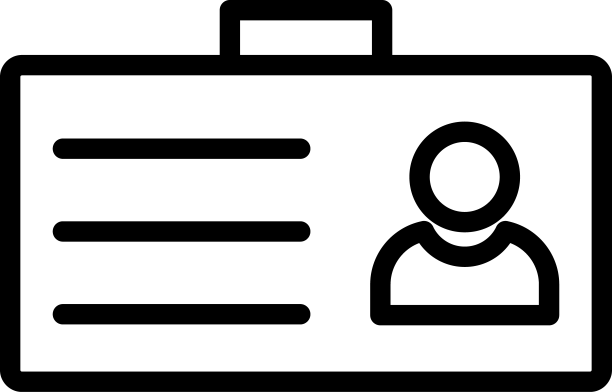 黑色身份识别卡线条图标图片下载