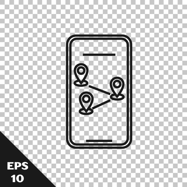 黑线信息图形城市地图导航图标图片下载