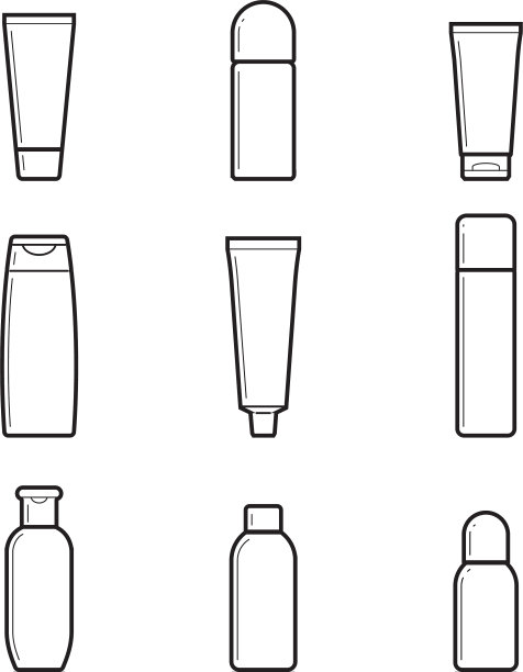 分配器分批器线条绘制化妆品套装图片下载