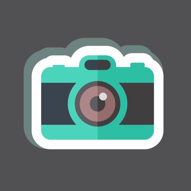 贴纸相机。适合婚礼的象征。简单的设计可编辑。设计模板向量。简单的符号说明图片下载