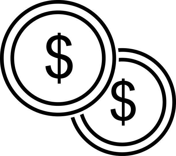 硬币黑色线条图标图片下载