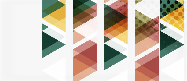 横幅上镶嵌着几何三角形的五彩图案图片下载